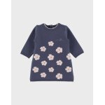 Robe en tricot avec fleurs en tricot bleu Robe en tricot avec fleurs en tricot bleu
