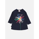 Robe en tricot avec des fleurs bleu