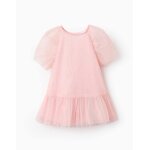 Robe en tulle orne de paillettes rose clair