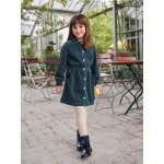 Robe en velours fille vert sapin