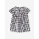 Robe vichy bb avec smocks gris