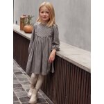 Robe vichy  volants fille carreaux gris