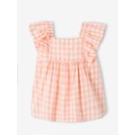 Robe � volants b�b� carreaux rose