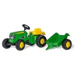 Rollykid john deere avec remorque vert