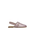Sabot en cuir lamin callais rose poudr