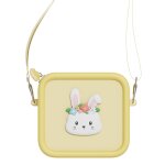 Sac pour appareil photo en silicone lapin des fleurs jaune, blanc, bleu