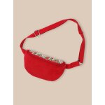 Sac banane en velours et tissu liberty fille carmin