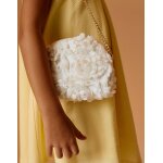 Sac bandoulire avec effet de fleurs blanc