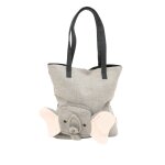Sac bandouli�re �l�phant en coton doux grey