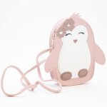 Sac bandouli�re litchi b�b� pingouin rose