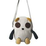 Sac bandouli�re pingouin en coton doux white and black