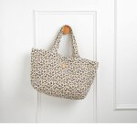 Sac cabas en gaze de coton matelass� imprim� ecru