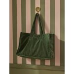 Sac cabas matelass en velours ctel vert foret