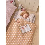 Sac de couchage coton � pois caramel