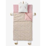 Sac de couchage + coussin animaux multicolore