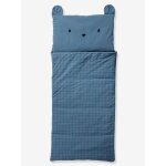 Sac de couchage ourson, avec coton recycl bleu