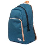 Sac � dos 44 cm illusion avec finitions camel / bleu marine