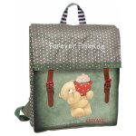 Sac � dos aspect toile � pois forever friends cupcake 37 cm gris / vert / blanc