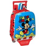 Sac � dos chariot 1 compartiment mickey 28x22x10 cm blanc / rose / clair / blanc