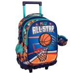Sac � dos chariot 45 cm nba all star 3 compartiments zipp�s bleu / orange / clair / bleu