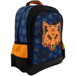 Sac � dos cmp avec motif renard appliqu� en textile premium bleu marine / orange fluo