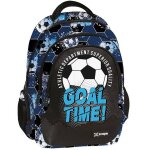 Sac � dos enfant - 2 compartiments - football, foot bleu / noir / blanc