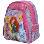 Sac � dos enfant fille polyester satin� imprim� disney princess 38 cm rose