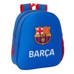 Sac � dos enfant gar�on fc barcelone avec coque frontale 3d et �cusson 33 cm bleu / rouge
