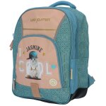 Sac � dos enfant teo jasmin jasmine cat 42 cm � 2 compartiments zipp�s turquoise / gris / blanc