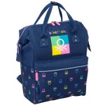 Sac � dos fille benetton cool avec compartiment pour ordinateur 40 cm bleu / multicolore