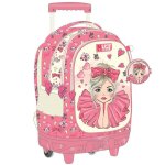 Sac � dos fille chariot primaire must team pretty girl 3 compartiments 30 l blanc / rose / clair