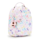 Sac � dos fille kipling seoul s aqua sea 35 cm - avec compartiment pour tablette blanc / rose / bleu