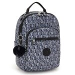 Sac � dos fille kipling seoul s holiday waves 35 cm - avec poche protectrice pour tablette noir / blanc ...