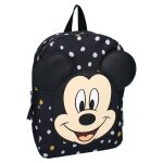 Sac � dos fille mickey mouse avec appliqu� pu et motif pois noir / blanc / gris