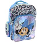 Sac � dos fille minnie l�opard avec bretelles rembourr�es 42 cm bleu / vert / gris