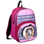 Sac � dos fille t�o jasmin apache 45 cm 2 compartiments zipp�s teo jasmin rose / bleu / vert