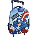 Sac � dos gar�on chariot maternelle captain america 2 compartiments 34x20x44 cm avengers bleu / bleu ...