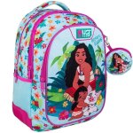 Sac � dos gar�on vaiana ocean sisters 43 cm avec pochette assortie disney bleu / magenta / gris