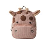 Sac � dos girafe en coton doux pink andbrown