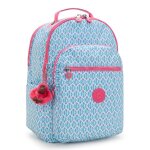Sac � dos kipling seoul college dreamy geo grand format 32 l bleu ciel