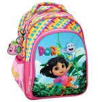 Sac � dos maternelle fille dora lexploratrice et le singe babouche 30 cm rose / bleu / vert
