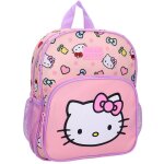 Sac � dos maternelle fille hello kitty 30 cm � poche zipp�e blanc / rose / clair