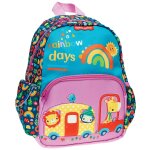 Sac � dos maternelle fille imprim� arc - en - ciel en tissu synth�tique fisher - price bleu / rose / ...