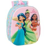 Sac � dos maternelle fille safta devant thermoform� 3d disney princess blanc / rose / clair