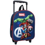 Sac � dos maternelle gar�on avec roulettes avengers marvel 32 cm - trolley enfant bleu marine