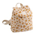 Sac � dos maternelle en gaze de coton l�opard ecru / rose
