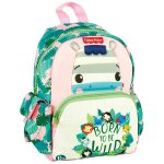 Sac � dos maternelle z�bre en tissu doux fisher - price blanc / rose / clair