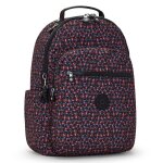 Sac � dos ordinateur kipling seoul happy squares 15 pouces 27 l waterproof noir / bleu / marine / bleu ...