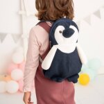 Sac � dos pingouin en coton doux white and black