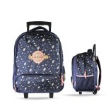 Sac � dos � roulettes - 2 compartiments harry potter - hedwig mystic winter bleu nuit